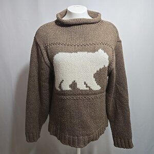 VTG Parkhurst Bear Sweater Womens Small Roll Neck Cabincore Country Cotton Blend